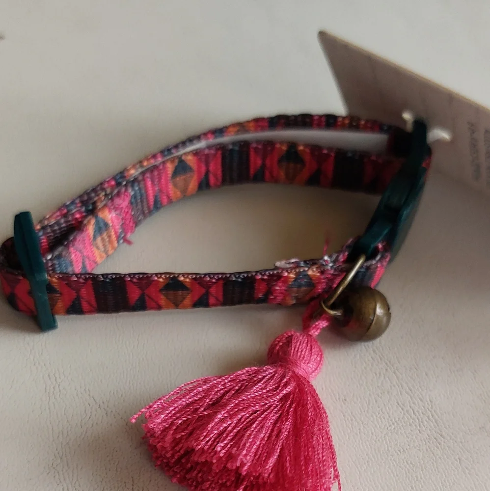 🐈‍⬛ Colorful Patterned Adult Cat Collar with Bell and Tassel